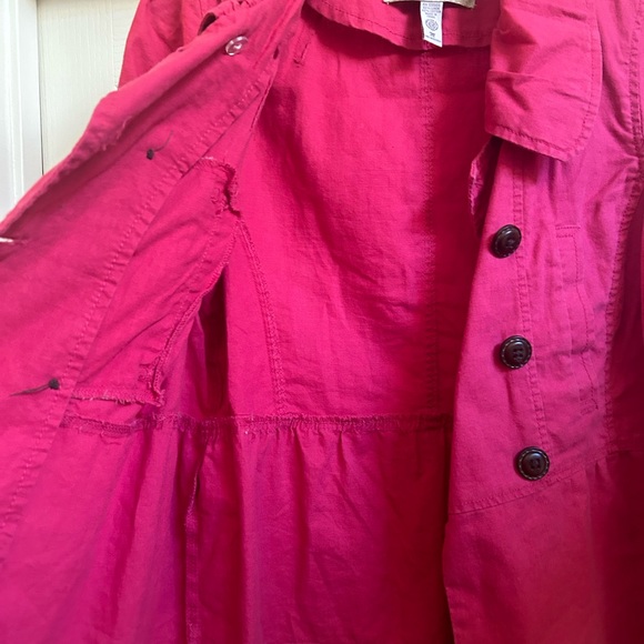 American Rag Fuchsia Double-Breasted Trench Coat - Picture 4 of 6